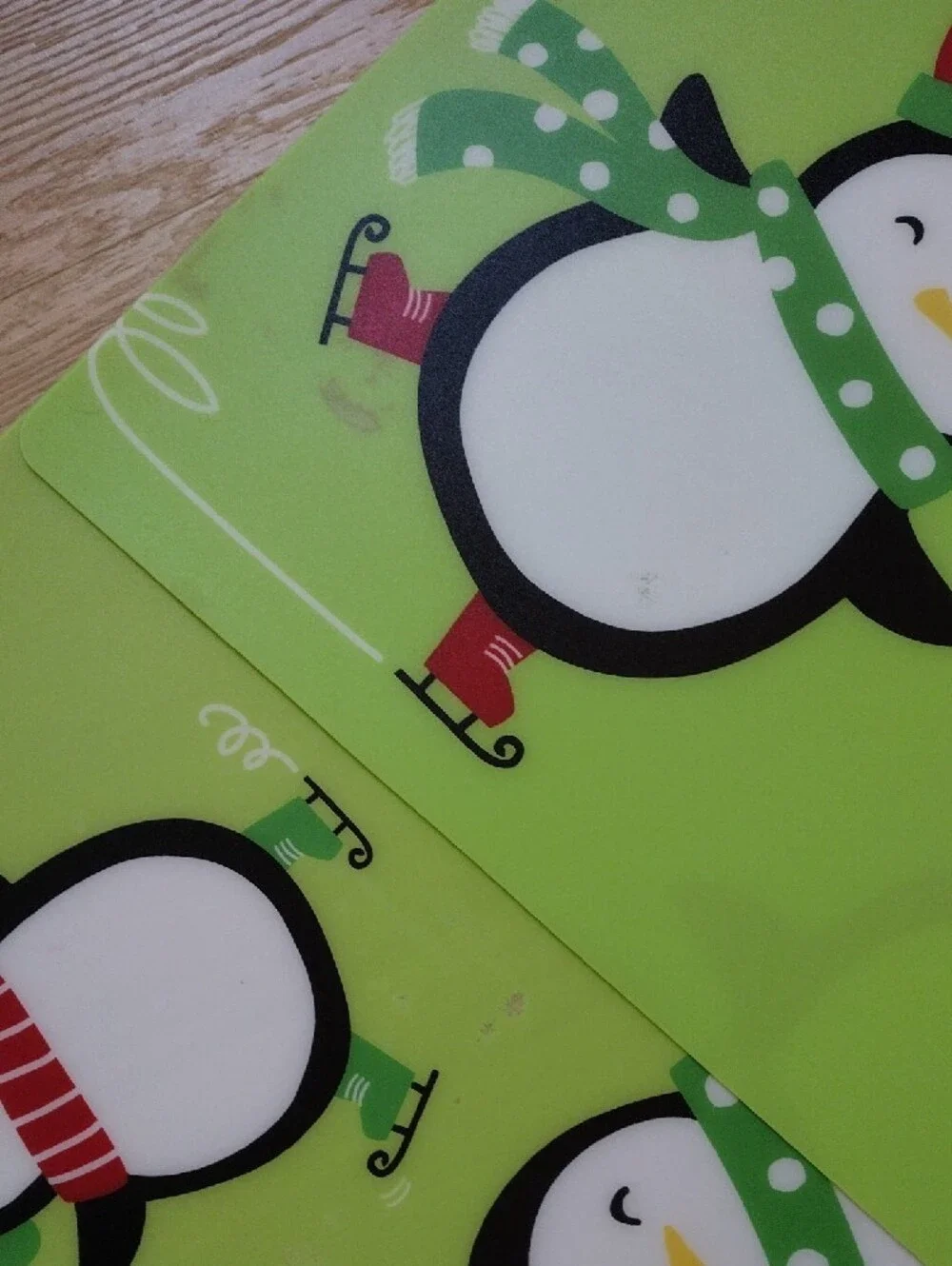 Target 2011 Christmas Holiday Placemats Set of 6 Santa Snowman Penguin 14 x 18